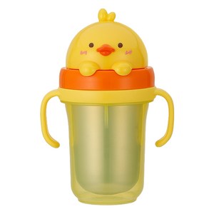 에디슨 프렌즈 흘림방지 이중 스텐 빨대컵2 300ml, 1개, 오리