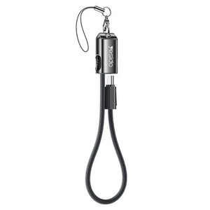 유니미오 C to C 타입 PD 60W 초고속 충전 케이블 휴대형, 블랙, 1개, 20cm