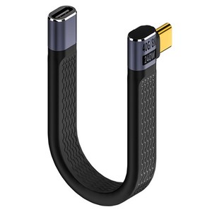 컴스마트 C타입-C타입 USB 4 젠더 MF 40Gbps E-Marker 꺾임 연장 케이블 JA292, 1개