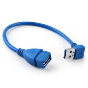 Coms USB 3.0 A 연장젠더 케이블 20cm 하향꺾임, 1개