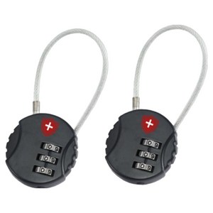 마터혼 와이어 스틸 자물쇠 블랙, 2개