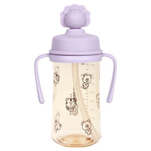 베베락 유아용 PPSU 실리콘 토퍼 빨대컵 270ml, 라벤더, 1개