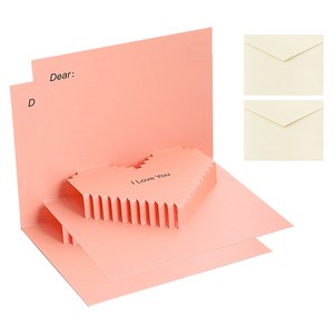 모던앳 3D 입체 러브 팝업 카드 + 봉투 2p 세트, 1세트