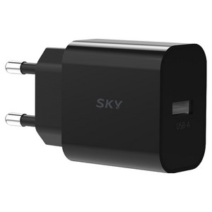 스카이 필 Q1A QC3.0 18W USB 고속충전 어댑터, 블랙, 1개