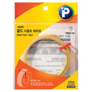 프린텍 골드 다용도 테이프 리필 12mm x 20m GR1220B, 투명, 1개