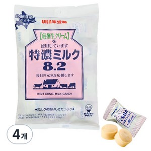 UHA 미카쿠도 토쿠노 밀크 캔디 8.2, 115g, 4개