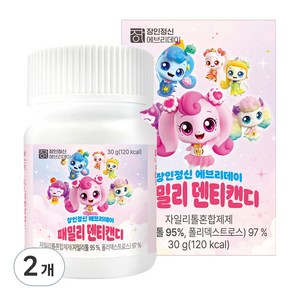 장인정신에브리데이 자이리톨 캐치티니핑 패밀리 덴티캔디, 30g, 2개