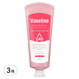 바세린 24h 딥 모이스춰 핸드 앤 네일 크림, 60ml, 3개