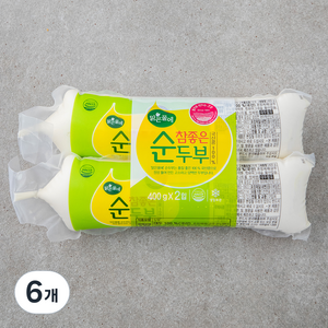 맑은물에 참 좋은 국산콩 100% 순두부, 400g, 6개