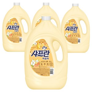 샤프란 아로마 섬유유연제 소프트 코튼, 3.1L, 4개