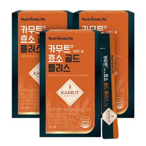 뉴트리원 카무트 브랜드 밀 효소 골드 플러스, 30정, 13g, 3개