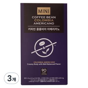 커피빈 콜롬비아 아메리카노 미니 스틱커피, 81g, 3개