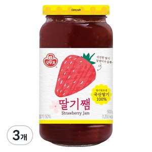 오뚜기 딸기쨈, 500g, 3개