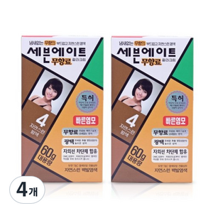 세븐에이트 칼라크림 염모제 60g, 4호 자연스런 밤색, 4개