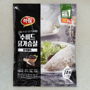 하림 수비드 닭가슴살 블랙페퍼 6개입, 600g, 1봉