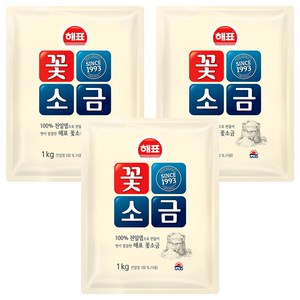 해표 꽃소금, 1kg, 3개