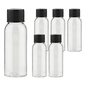 단마개 플라스틱 용기 30ml, 180개, 투명 + 블랙