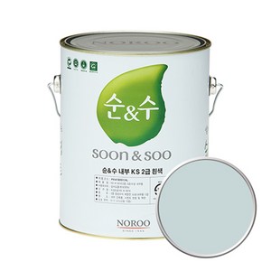 노루페인트 순앤수 KS 2급 벽지 벽면용 수성페인트 4L, 앨리스블루 (NR7100), 4000ml, 1개