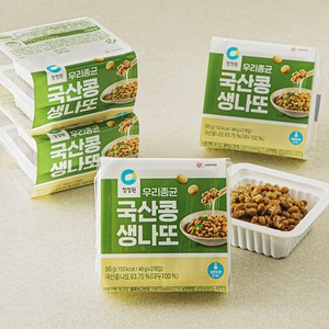 청정원 우리종균 국산콩 생나또, 48g, 8팩