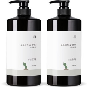 살림백서 오푼티아 앤 밤부 바디워시 화이트머스크향, 1L, 2개