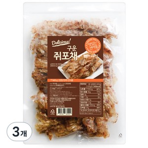 해맑은푸드 구운 쥐포채, 400g, 3개