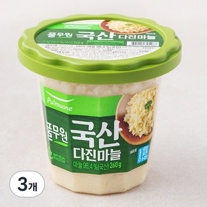 풀무원 다진마늘 용기, 260g, 3개