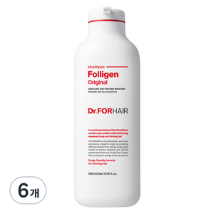 닥터포헤어 탈모증상완화 두피강화 폴리젠 오리지널 샴푸, 500ml, 6개