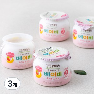 상하목장 베이비 유기농 요거트 딸기 바나나, 340g, 3개