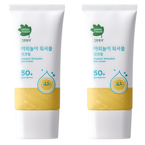 그린핑거 야외놀이 워셔블 선크림 SPF50+ PA++++, 80ml, 2개