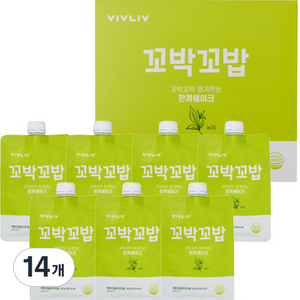 비브리브 꼬박꼬밥 식사대용 녹차 맛 한끼 쉐이크, 40g, 14개