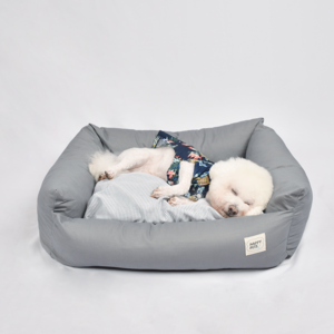 행복한댕냥이 강아지 커버분리형 꿀잠방석, 그레이