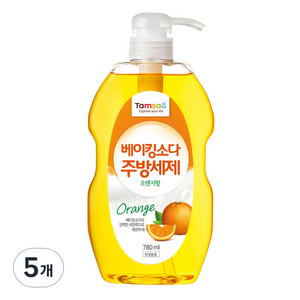 탐사 베이킹소다 주방세제 오렌지, 780ml, 5개