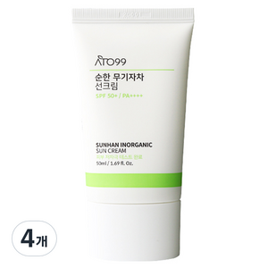 아토99 순한 무기자차 선크림 SPF 50+ PA++++, 50ml, 4개