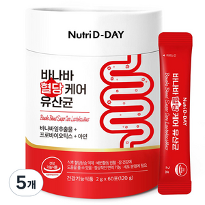 뉴트리디데이 바나바 혈당케어 유산균 60p, 120g, 5개