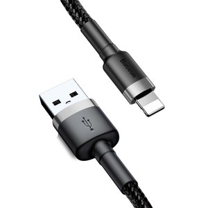 베이스어스 카풀 USB-8핀 아이폰 라이트닝 고속충전 케이블, 1m, 그레이블랙, 1개