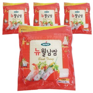 MORN 뉴 월남쌈 라이스페이퍼 사각, 300g, 4개