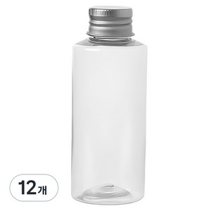 AC100 투명 음료용기 알루미늄 실버캡, 100ml, 12개