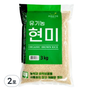 초록숟가락 유기농 현미, 3kg, 2개