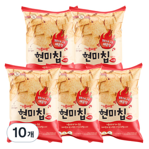 기름제로 현미칩 매운맛 과자, 60g, 10개