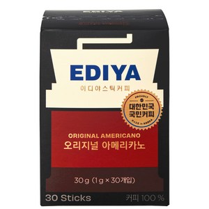 이디야 오리지널 아메리카노 원두커피스틱, 1g, 30개입, 1개