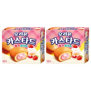 오리온 카스타드 딸기 생크림 12p, 276g, 2개