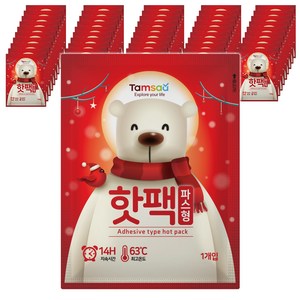 탐사 국내 생산 파스형 붙이는 타입 핫팩 40g, 50개