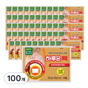 [국내생산] 하루온 붙이는 핫팩 50g, 100개