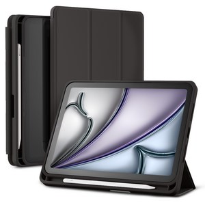 신지모루 신지폴리오 스마트커버 애플펜슬 수납 태블릿 케이스, 블랙