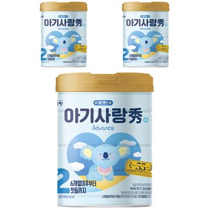 아기사랑수 어드밴스 분유 2단계, 750g, 3개