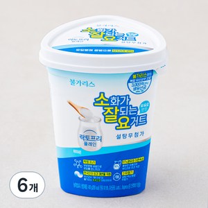 불가리스 소화가 잘되는 우유로 만든 요거트 플레인, 400g, 6개