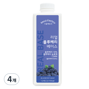 서울팩토리 리얼 블루베리 베이스, 4개, 1.2kg