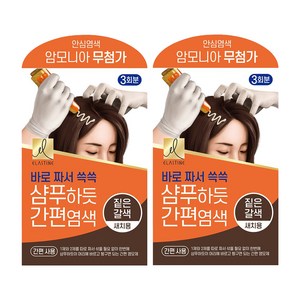 엘라스틴 샴푸하듯 간편 염색제 세트 60g, 짙은갈색, 2개