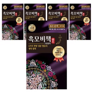 리엔 흑모비책 골드 염모제 세트 90g, 짙은갈색, 5개