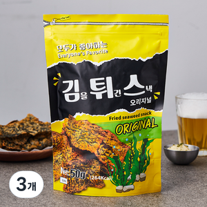 김을 튀긴 스낵 오리지널, 3개, 50g